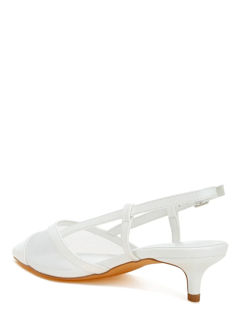 London Rag Mesh Slingback Sandals in White