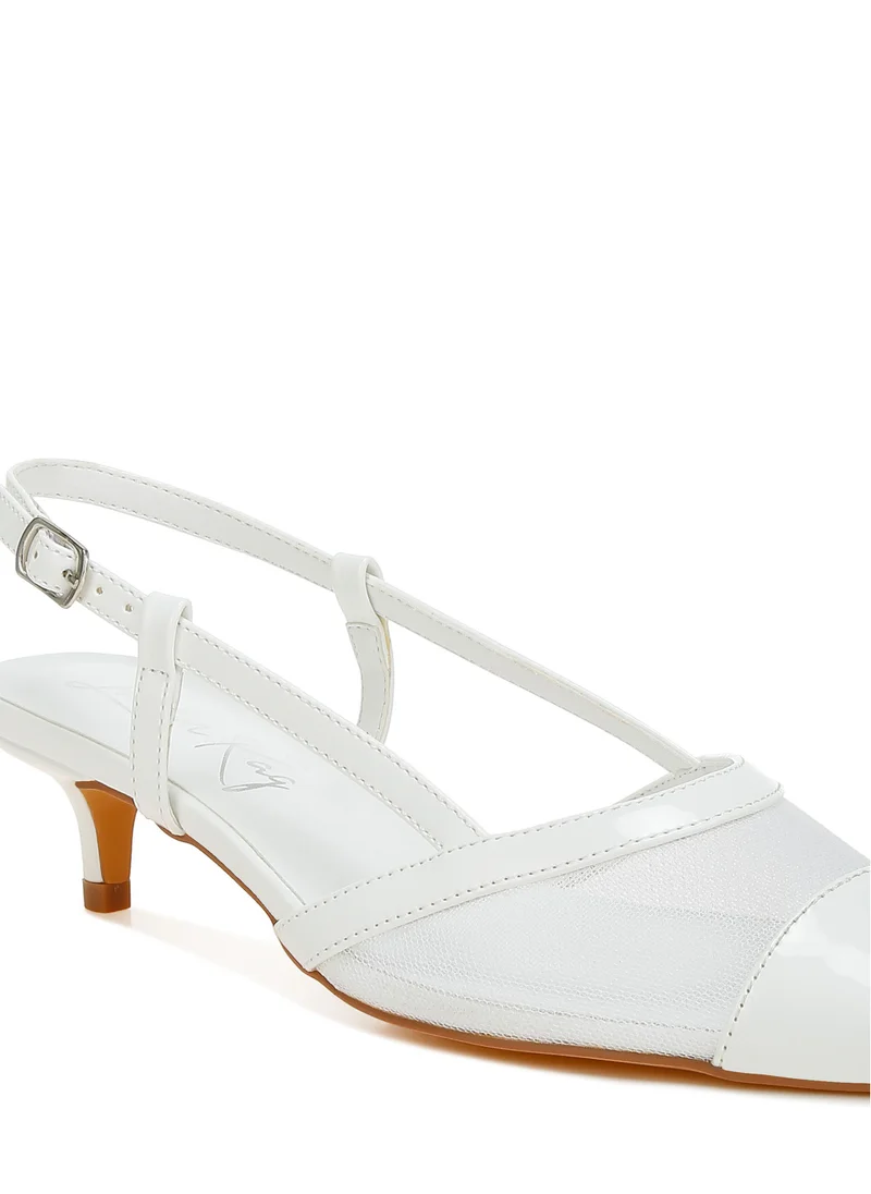 London Rag Mesh Slingback Sandals in White