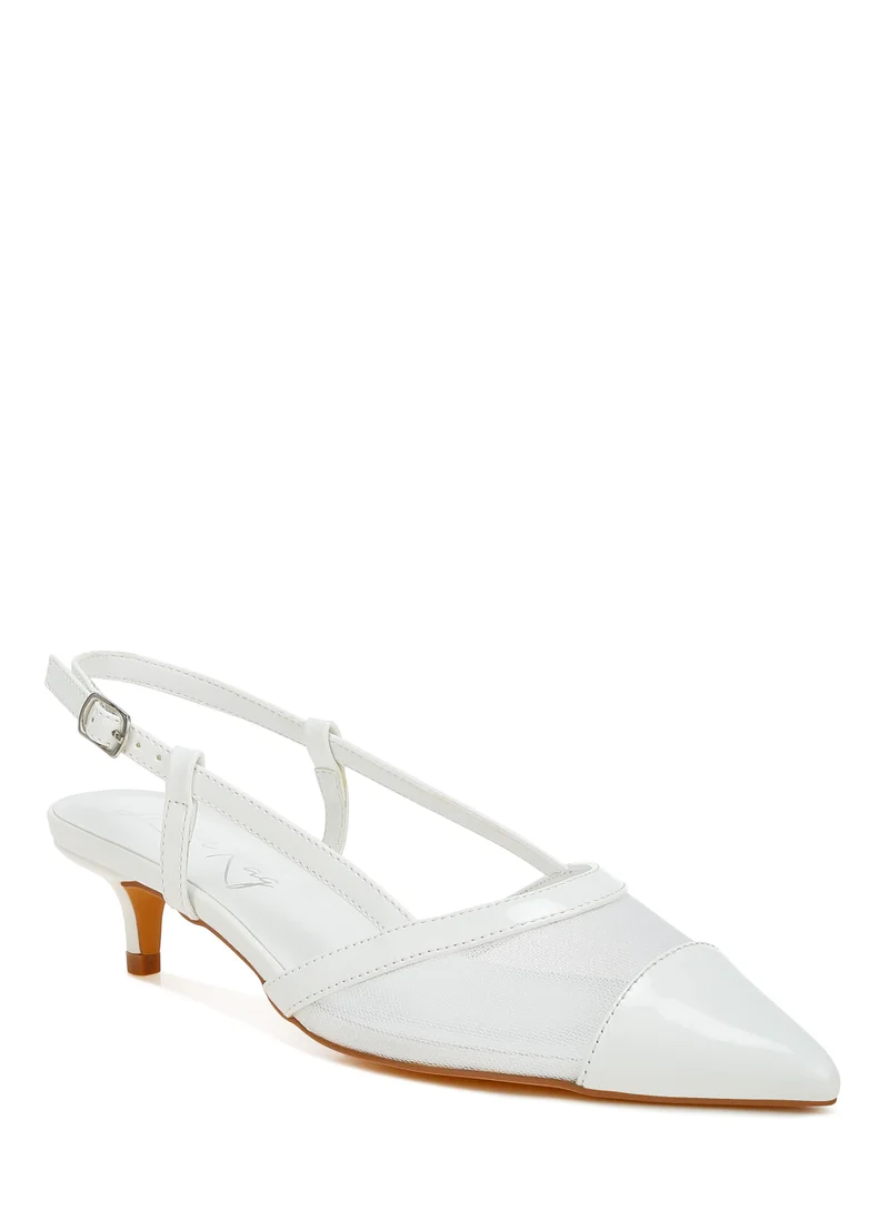 London Rag Mesh Slingback Sandals in White