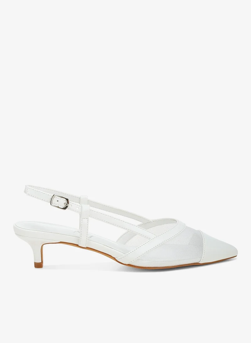 Mesh Slingback Sandals in White