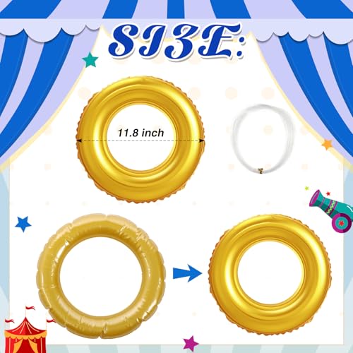 Hollowfly 12 Pack Gold Ring Balloons with Transparent Fishing Line Cartoon Characters Themed Party Decor Foil Balloon for Role Playing Cartoon Carnival Theme Birthday Party Decoration - Image 5