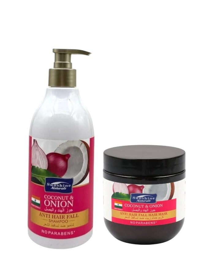 SUNSHINE NUTRITION Coconut and Onion Anti-Hair Loss Shampoo and Bath Oil Cream 2 x 500ml
