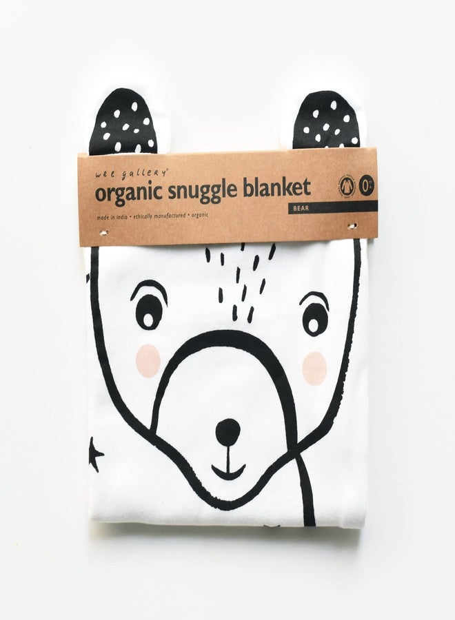 Wee Gallery Organic Snuggle Blanket (Bear) - for Babies, Cotton Jersey and Sherpa, Soft Soothing Plush Blankie, Lovey, Baby Gift for Newborn Boys and Girls - Image 5