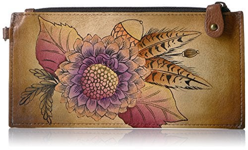 Anna by Anuschka Women's Hand Painted Genuine Leather Organizer Wallet - Rustic Bouquet - Image 5