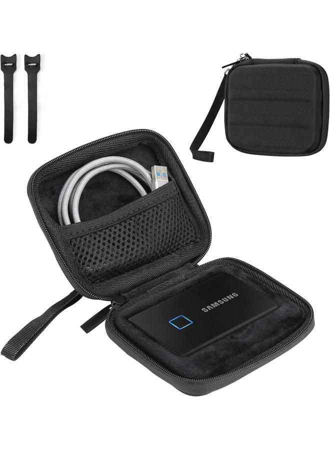Procases Hard Carrying Case For Samsung T7 Shield Portable Solid State Drive Usb 3.2 1Tb 2Tb Small External Solid State Drive Holder Travel Portable Cord Cable Organizer Black - Image 1