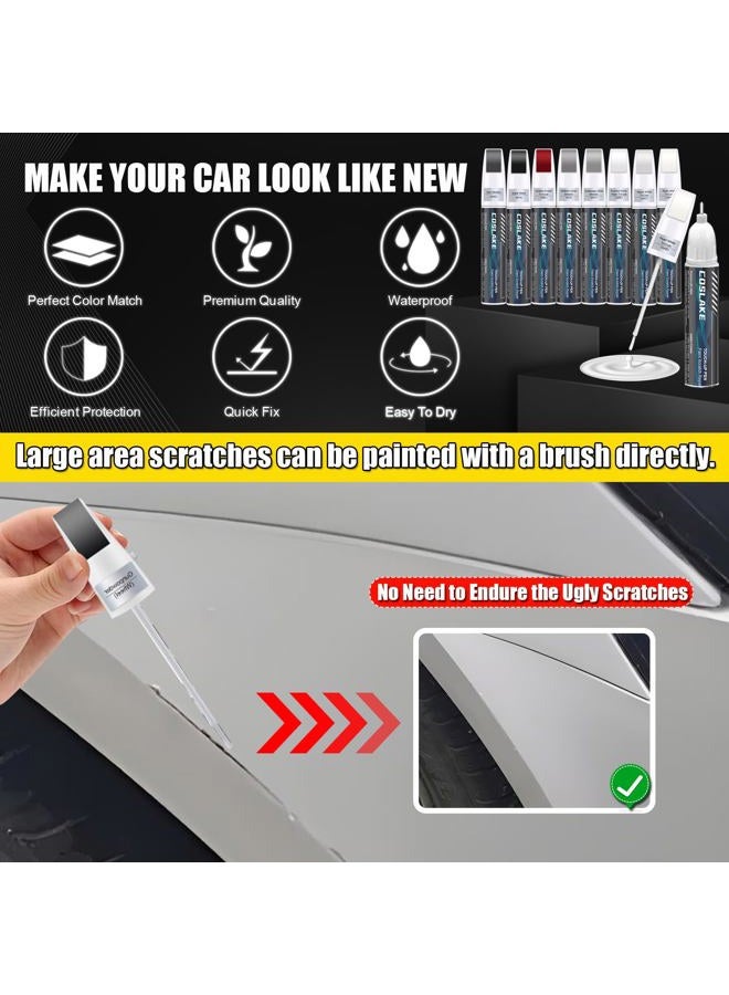 COSLAKE Car Touch Up Paint(Gun Metallic(KAD)) for Nissan, Car Paint Scratch Repair Kit, Quick & Easy Solution to Repair, 2 in 1 Scratch Remover Pen with 2PCS Disposable Micro Applicators - Image 4