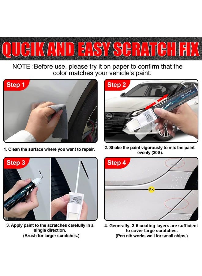 COSLAKE Car Touch Up Paint(Gun Metallic(KAD)) for Nissan, Car Paint Scratch Repair Kit, Quick & Easy Solution to Repair, 2 in 1 Scratch Remover Pen with 2PCS Disposable Micro Applicators - Image 5