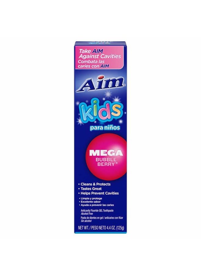Aim Kids Gel Fluoride Toothpaste - Mega Bubble Berry 4.4 oz. (Pack of 2) - Image 1