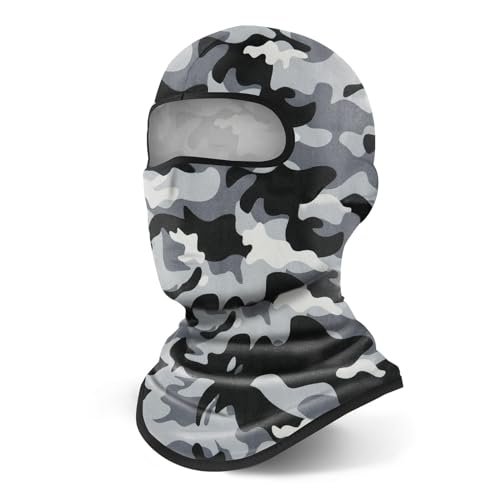 YESLIFE Grey Balaclava Ski Mask for Men and Women, Summer Face Mask for Motorcycle Helmets, Dirt Bike Accessories Neck Gaiter, Bandanas - Image 1