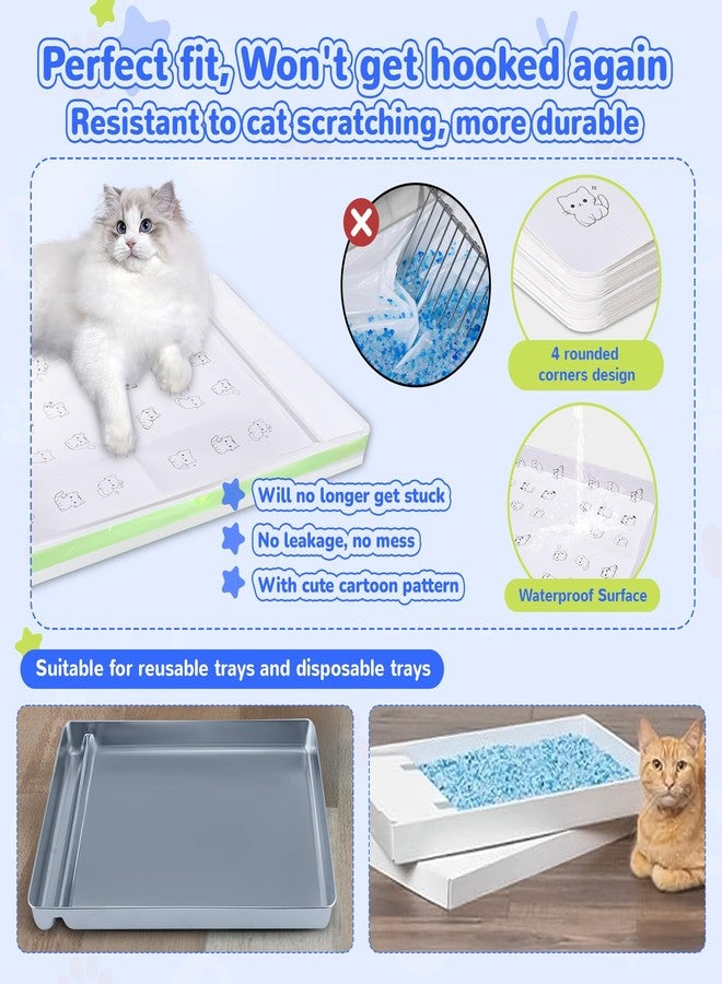 PETOCAT Cat Litter Liners with Anti-scratch Cardboard for Pet Scoop Free Self-Cleaning Litter Box, Kitten Waste Bag Compatible with Reusable/Disposable Refill Tray, Large Drawstring Kitty Poop Bags 20 Count - Image 2