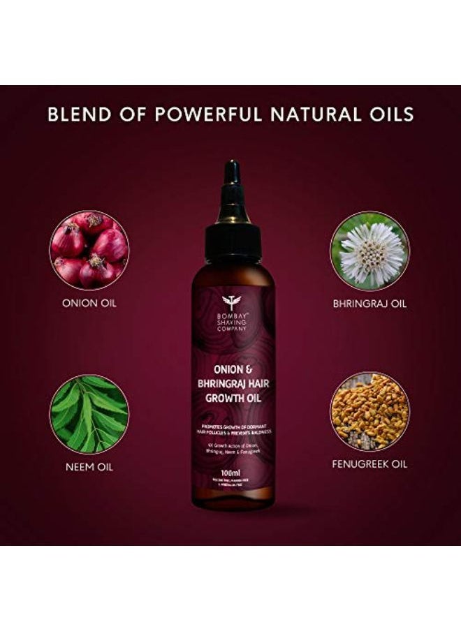 BOMBAY SHAVING COMPANY - Onion And Bhringraj Hair Oil With 4X Growth Action -| 100 Ml - Image 1