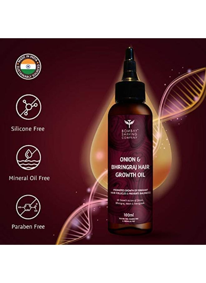 BOMBAY SHAVING COMPANY - Onion And Bhringraj Hair Oil With 4X Growth Action -| 100 Ml - Image 1