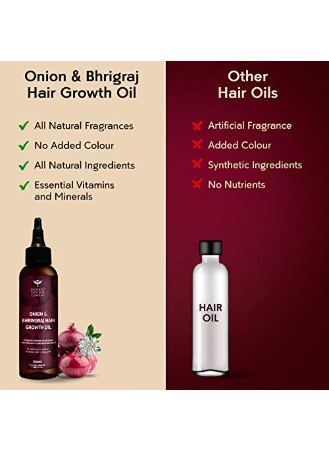 BOMBAY SHAVING COMPANY - Onion And Bhringraj Hair Oil With 4X Growth Action -| 100 Ml - Image 1