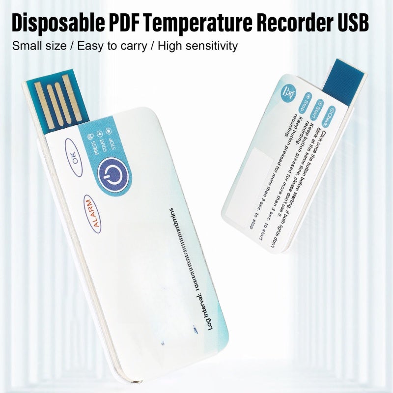 USB Temperature Logger 10000 Data Groups ±0.5℃ Precision - Instant PDF Report Generation Portable Temperature Sensor for Cold Chain Transport Food Medicine Chemical Storage Monitoring - Image 1