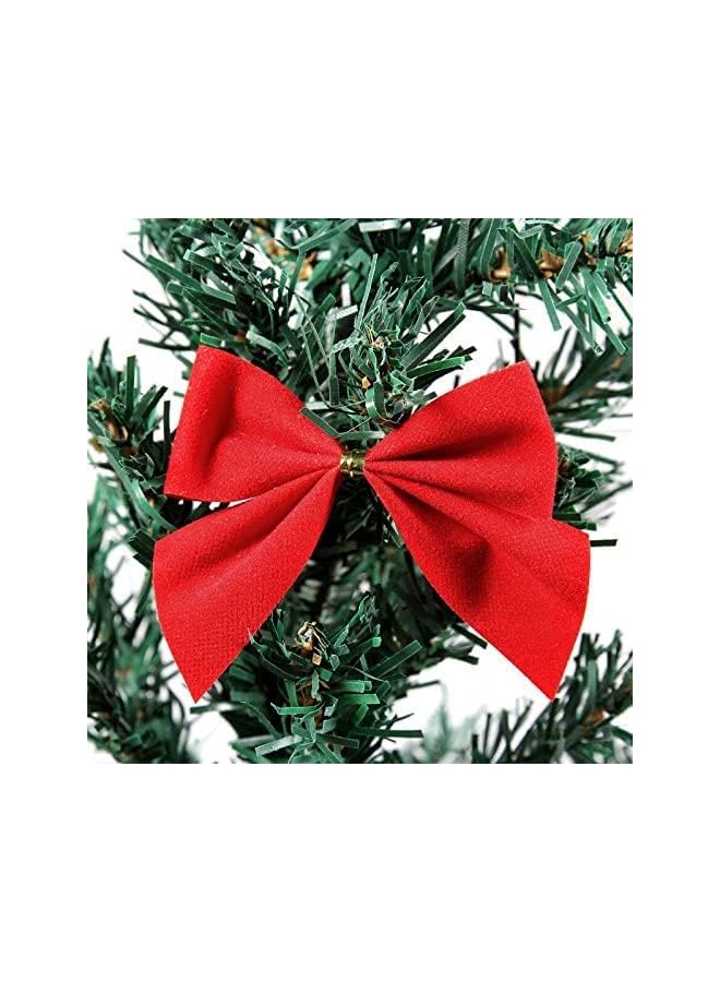 The Bros 24pcs Christmas Decorative Bows Christmas Tree Hanging Decor Wreath Bows,for Craft Gift Ornament Christmas Tree Hanging Deco(red) - Image 3