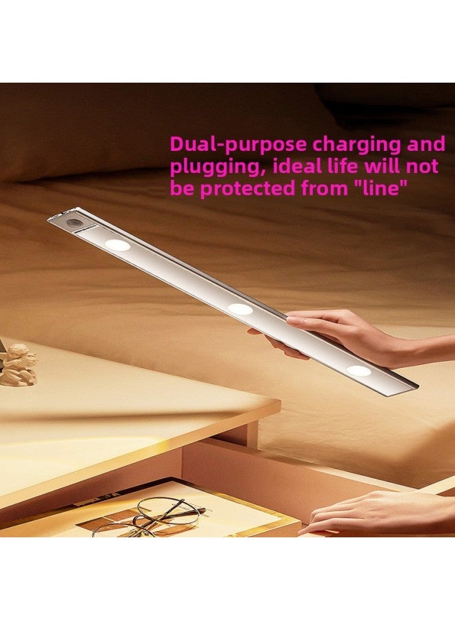 إسكدنيا Smart LED Wireless Human Body Induction Charging Cat's Eye Hill Corrugated Atmosphere Light Wine Cabinet Wardrobe Cabinet Light-Light Source Power:1-3w-Light Color:100cm (8-bead Induction + Three-color Dimming + Stepless Dimming) - Image 3