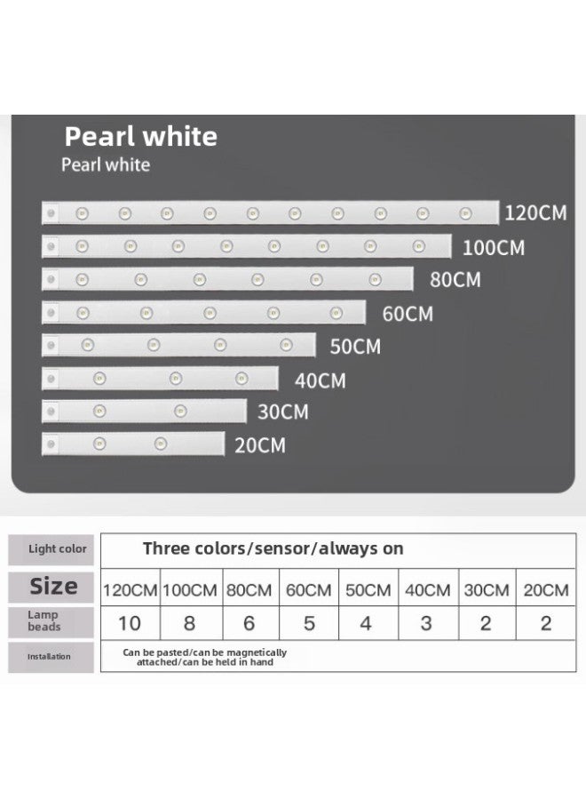 إسكدنيا Smart LED Wireless Human Body Induction Charging Cat's Eye Hill Corrugated Atmosphere Light Wine Cabinet Wardrobe Cabinet Light-Light Source Power:1-3w-Light Color:100cm (8-bead Induction + Three-color Dimming + Stepless Dimming) - Image 1