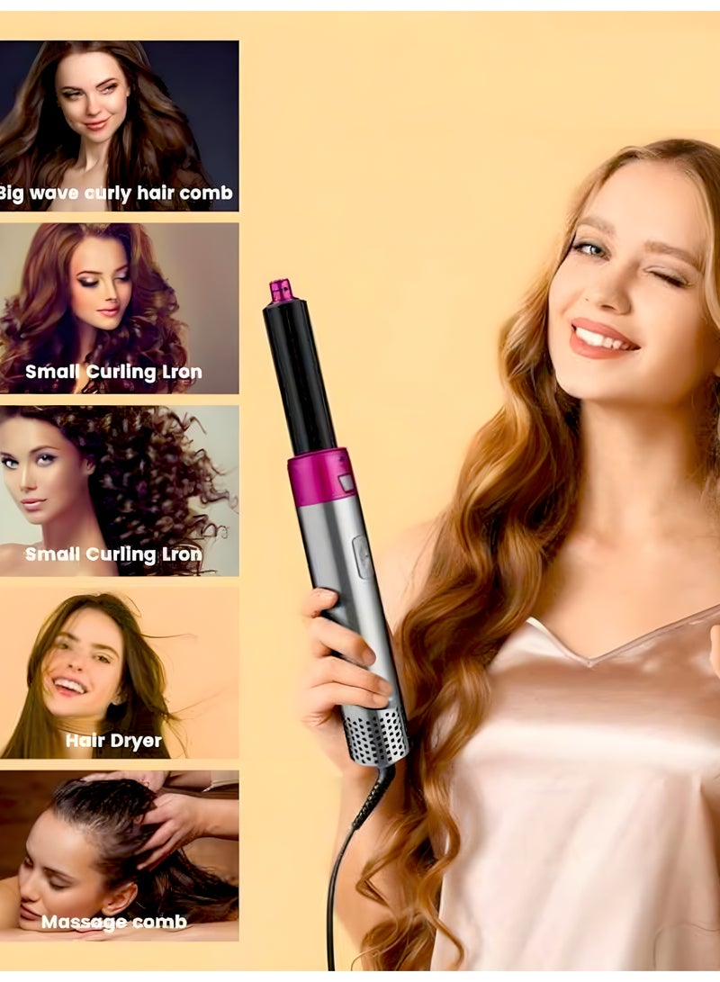 Generic 5 in 1 Multifunctional Hot Air Styler Tool with Hot Air Brush, Auto Curler & Detachable Negative Ion Iron – For All Hair Types  - Image 3