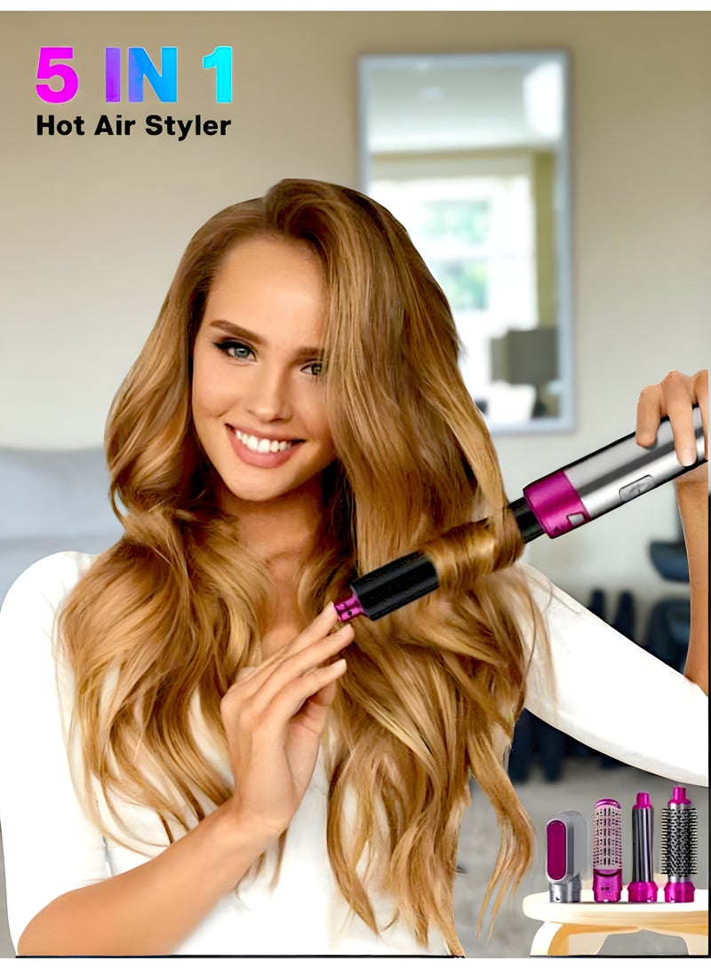 Generic 5 in 1 Multifunctional Hot Air Styler Tool with Hot Air Brush, Auto Curler & Detachable Negative Ion Iron – For All Hair Types  - Image 5