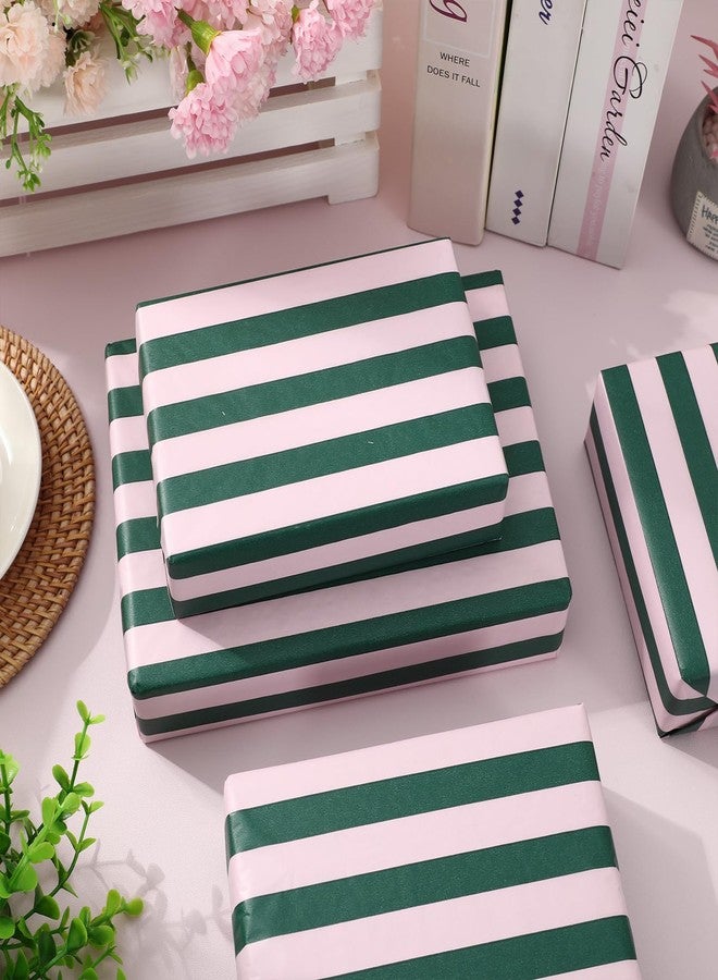JarThenaAMCS ورق تغليف مخطط من JarThenaAMCS، 60 ورقة، باللونين الوردي والأخضر، مناسب لأعياد الميلاد وحفلات استقبال المولود وحفلات الزفاف ومستلزمات الأعمال اليدوية، مقاس 14 × 20 بوصة - Image 4