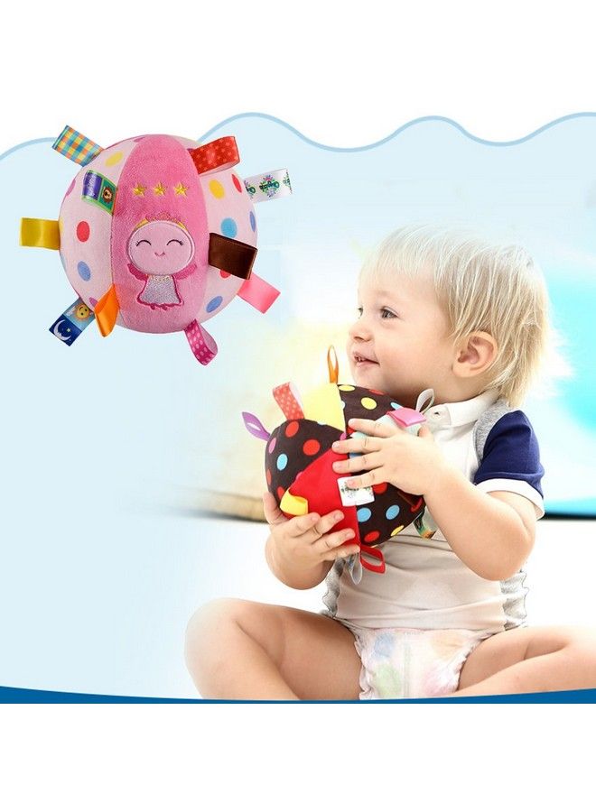 Inchant Soft Rattle Ball For Babies Toddler Plush Sensory Builtin Bell Gift Ball With Colorful Tags Pink - Image 4
