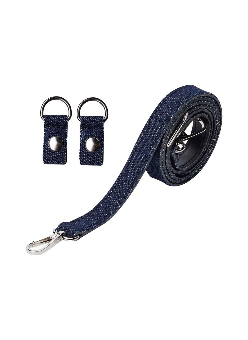 O bag - O pocket Cross Body Bag with Flap & Shoulder Strap with Mini Double Chain Handle in Navy Blue - Image 1