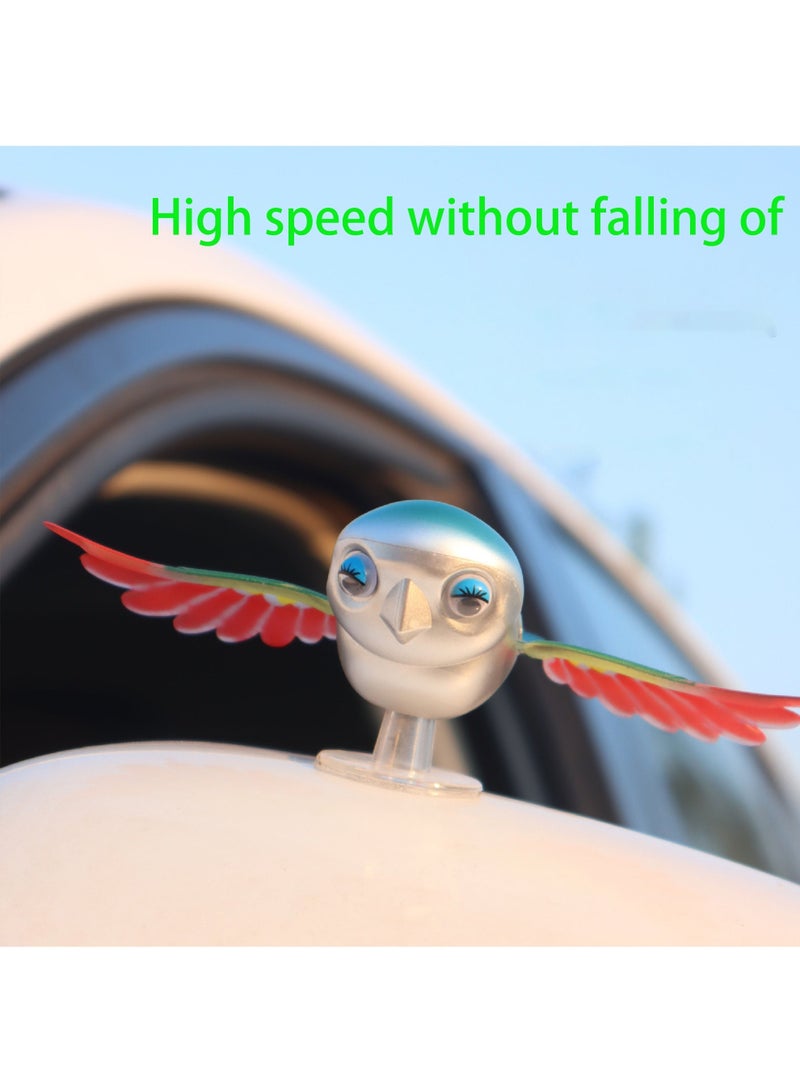 Flying Bird Motorcycle Car Creative Ornaments Wind Power Free Plug-in Car Decoration Simulation Ornaments - Image 1