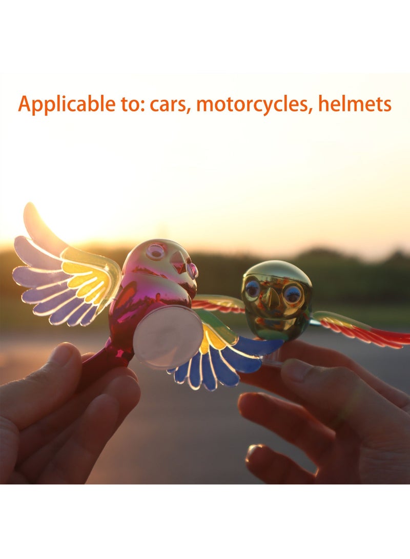 Flying Bird Motorcycle Car Creative Ornaments Wind Power Free Plug-in Car Decoration Simulation Ornaments - Image 2