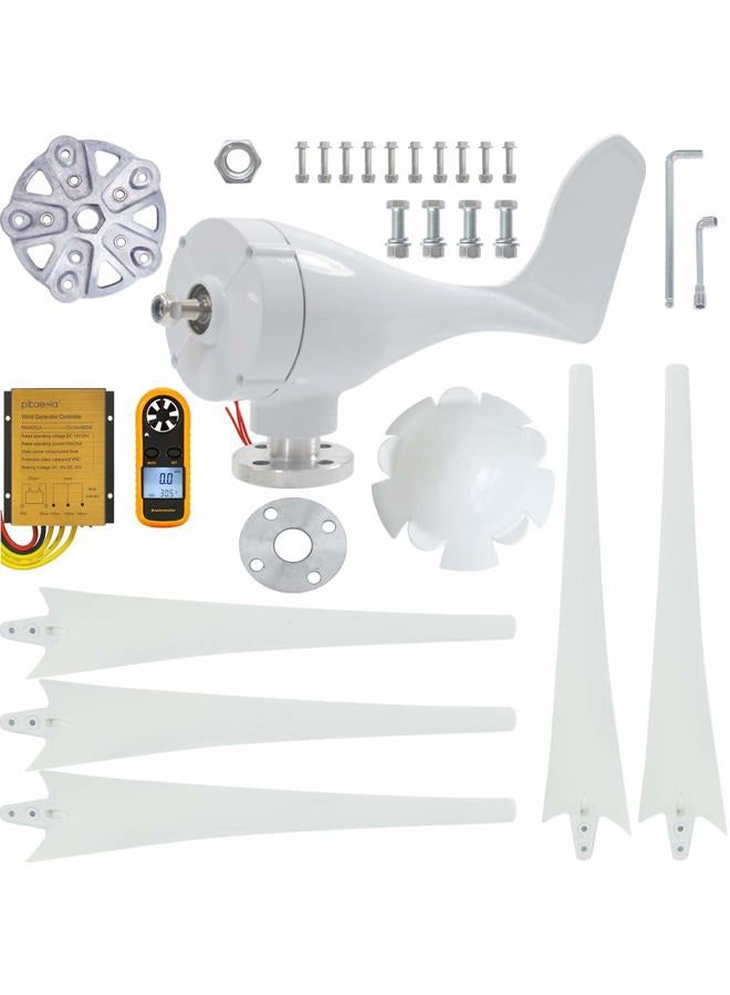 Pikasola Wind Turbine Generator Kit 400W 24V with 5 Blade, Wind Generator Kit with Charge Controller, Wind Power Generator for Marine, RV, Home, Windmill Generator Suit for Hybrid Solar Wind System - Image 2