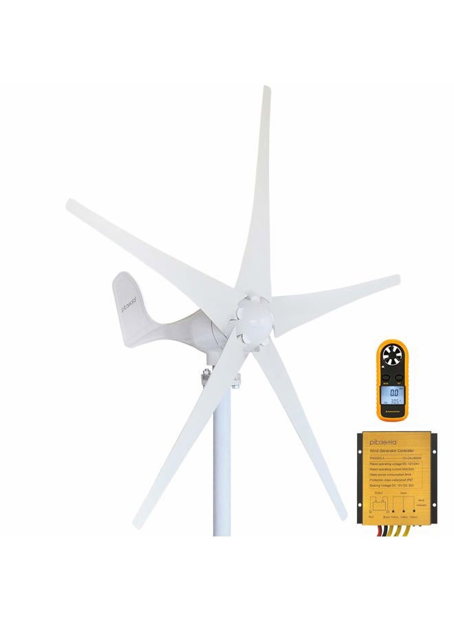 Pikasola Wind Turbine Generator Kit 400W 24V with 5 Blade, Wind Generator Kit with Charge Controller, Wind Power Generator for Marine, RV, Home, Windmill Generator Suit for Hybrid Solar Wind System - Image 1