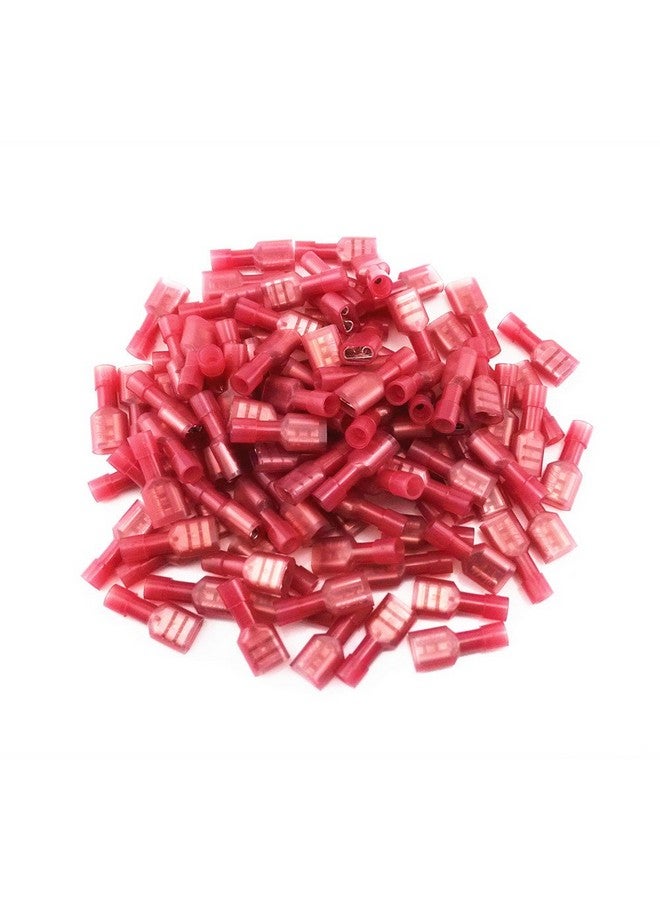 yueton® 100pcs Red 22/18- Gauge Nylon Female Fully-Insulated Quick Disconnects Wiring Spade Wire Crimp Terminal - Image 1