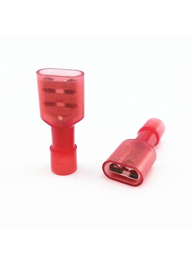 yueton® 100pcs Red 22/18- Gauge Nylon Female Fully-Insulated Quick Disconnects Wiring Spade Wire Crimp Terminal - Image 3
