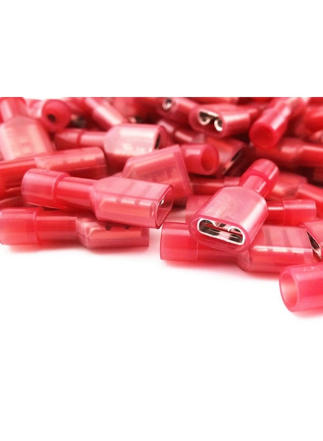 yueton® 100pcs Red 22/18- Gauge Nylon Female Fully-Insulated Quick Disconnects Wiring Spade Wire Crimp Terminal - Image 2
