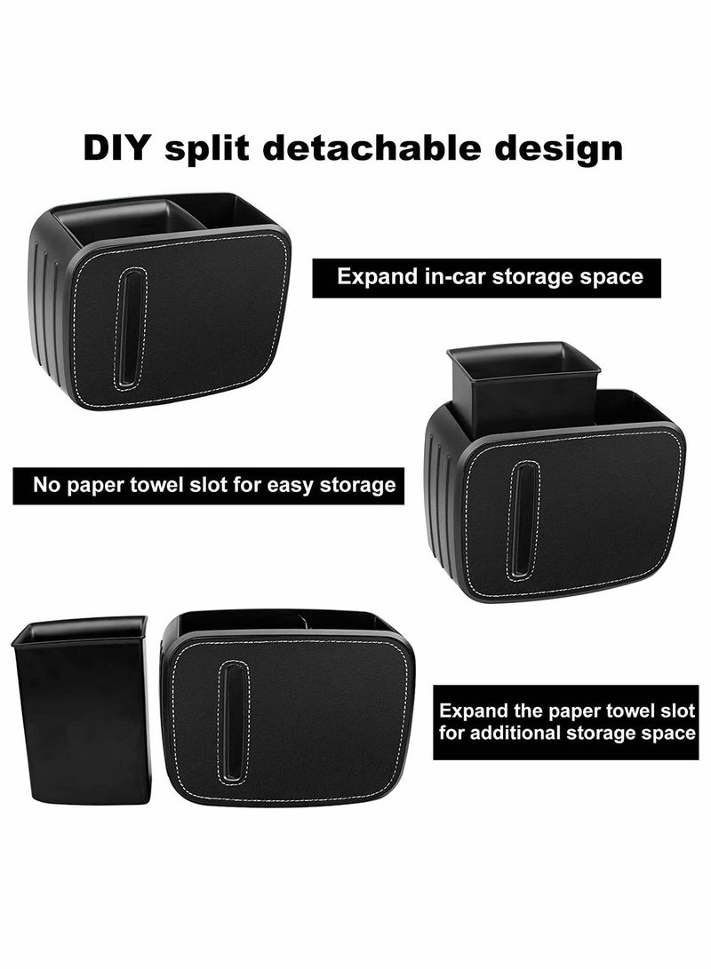 SYOSI Car Front Seat Organizer Portable Car Trash Can Multi Functional Tissue Box and Bottle Holders Umbrella Storage Bag（Black) - Image 5