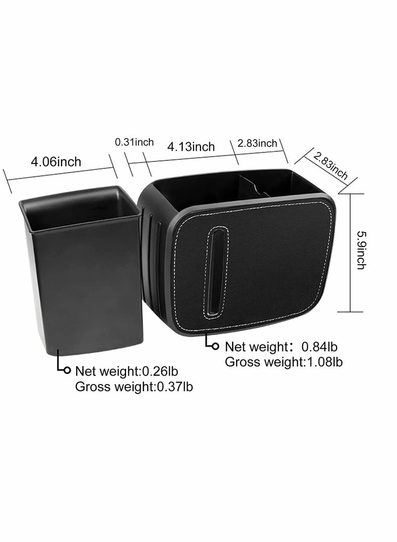 SYOSI Car Front Seat Organizer Portable Car Trash Can Multi Functional Tissue Box and Bottle Holders Umbrella Storage Bag（Black) - Image 4