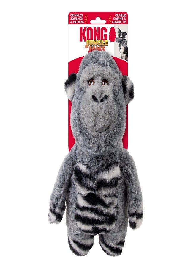 KONG Jungle Jamz Plush Dog Toys - Squeaky, Crinkly, and Rattling Durable Toys for Dogs - Safari Animal Collection (Gorilla/Elephant/Rhino Combo) - Image 4