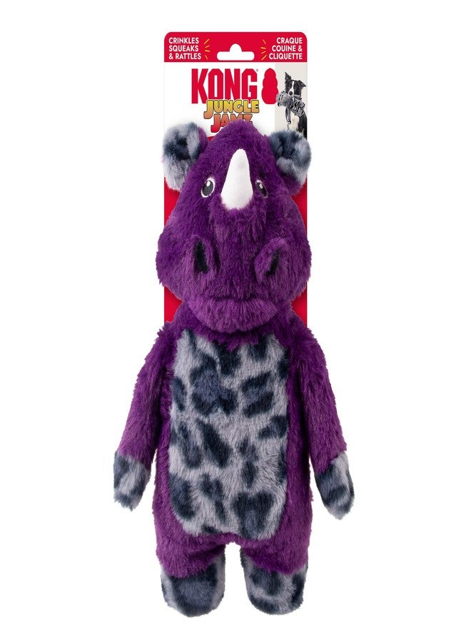 KONG Jungle Jamz Plush Dog Toys - Squeaky, Crinkly, and Rattling Durable Toys for Dogs - Safari Animal Collection (Gorilla/Elephant/Rhino Combo) - Image 2