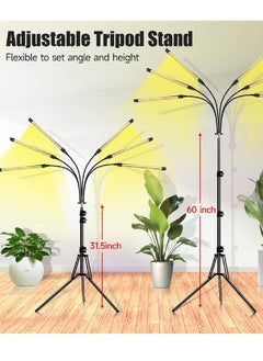 Gerenic Grow Lights for Indoor Plants with Full Spectrum 180 LEDs Plant Lights with 15 60 inches Adjustable Tripod Stand 4 8 12H Timer  - Image 3