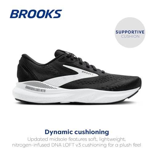 Brooks Women’s Adrenaline GTS 24 Supportive Running Shoe - Black/White - 10 Medium - Image 2