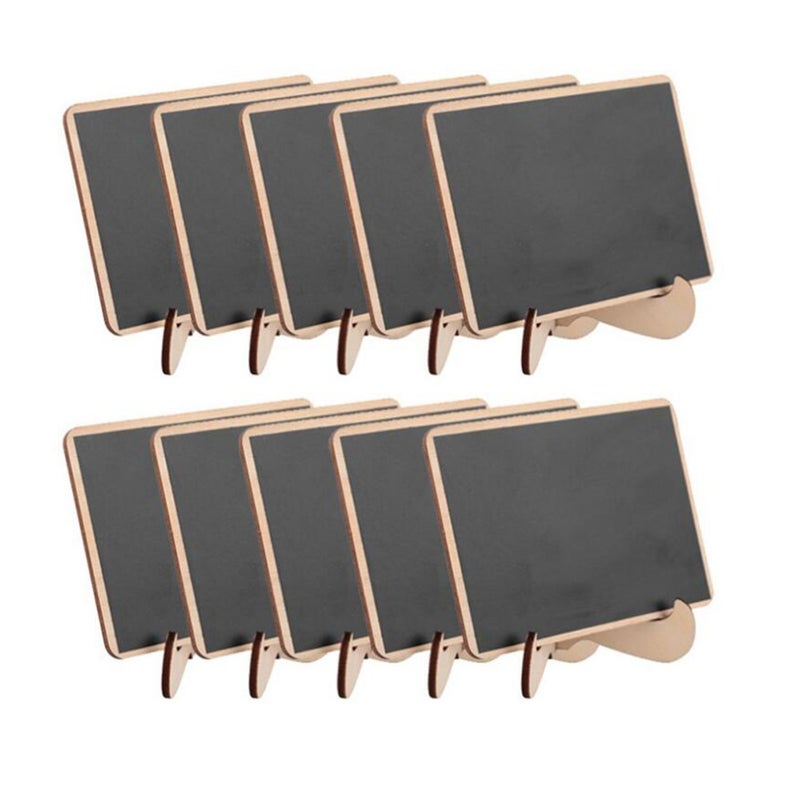 Mini Chalkboards with Support Wood Message Board Signs Dinner Party Table Decoration (10pcs and 10pcs Film and 2 Liquid Pen) - Image 4