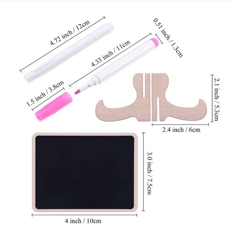 Mini Chalkboards with Support Wood Message Board Signs Dinner Party Table Decoration (10pcs and 10pcs Film and 2 Liquid Pen) - Image 3