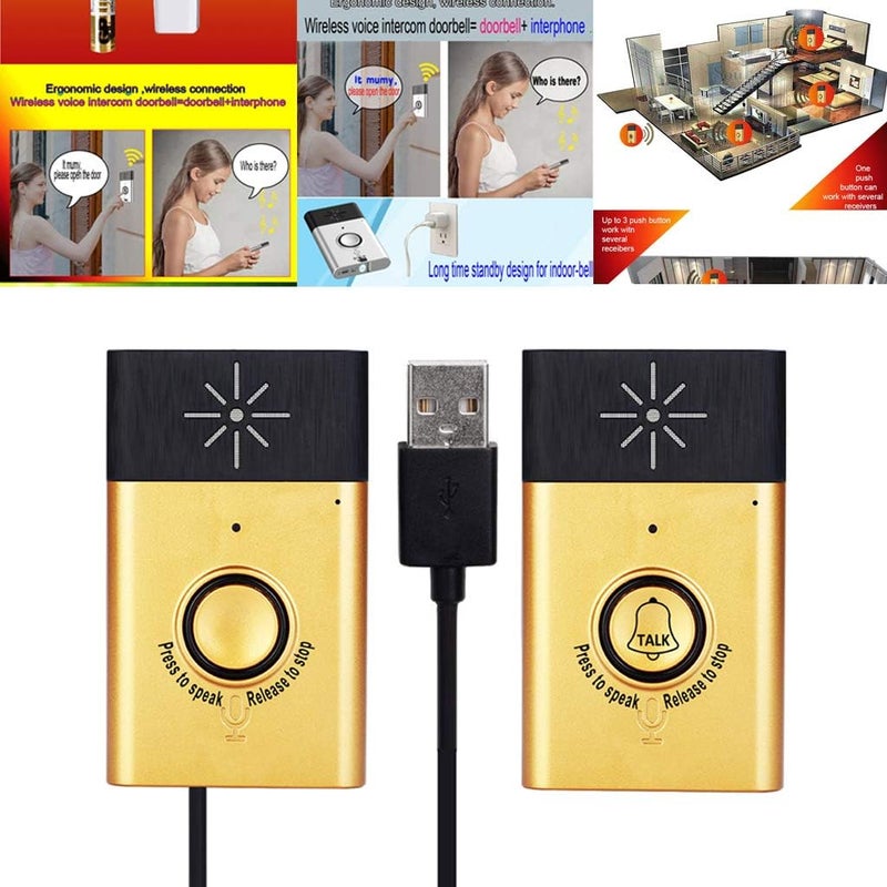 klarako Wireless Intercom Doorbells TwoWay WalkieTalkie Operating at Over 600 Feet for Gold - Image 5
