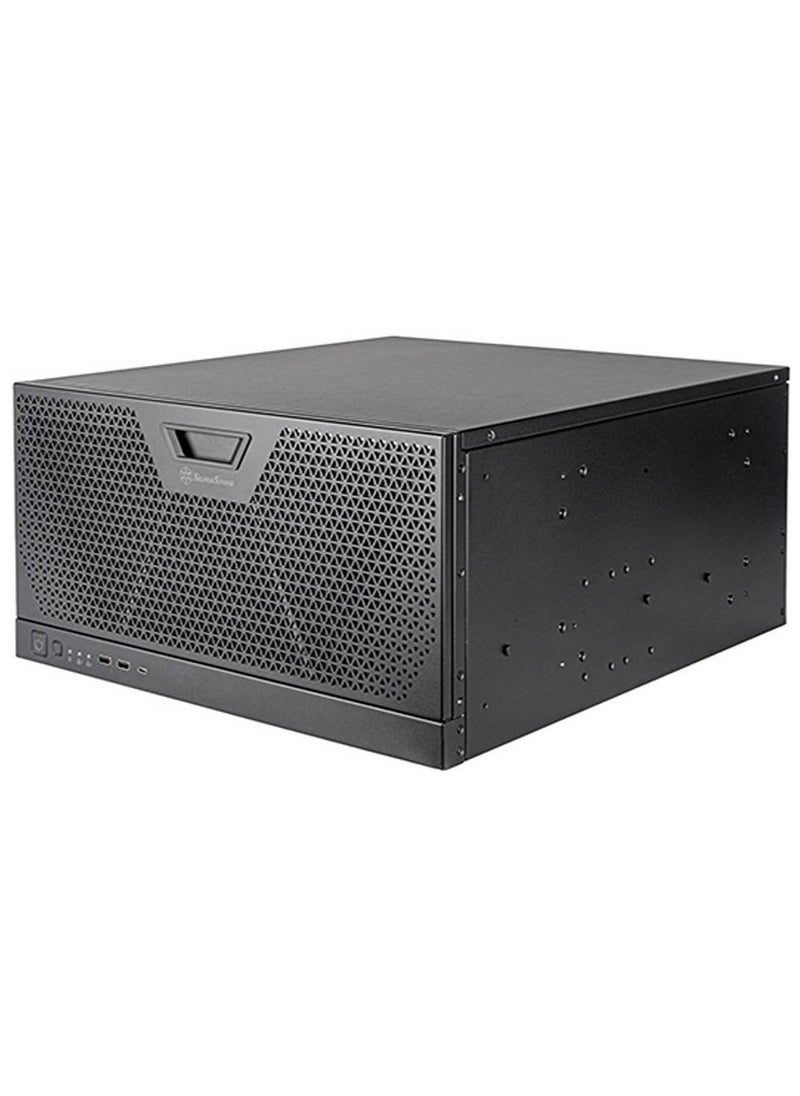 SilverStone Technology SST-RM51 5U Rackmount Server Chassis - Supports SSI-EEB/ATX/Micro-ATX/Mini-ITX, Dual 180mm Fans, Liquid Cooling Compatibility (360mm Radiator), 8 PCI Slots, USB Type-C, 3.5" & 2.5" Drive Bays, Secondary PSU Slot, Steel Construction, Side Intrusion Security Switch  - Image 1