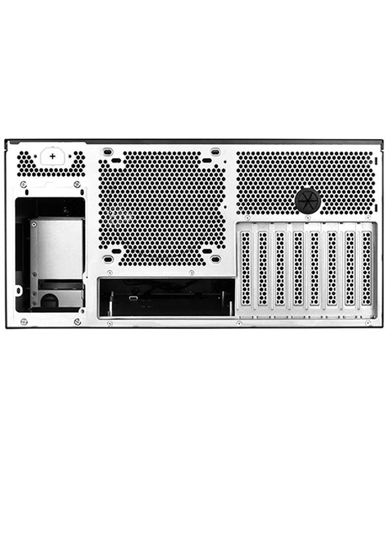 SilverStone Technology SST-RM51 5U Rackmount Server Chassis - Supports SSI-EEB/ATX/Micro-ATX/Mini-ITX, Dual 180mm Fans, Liquid Cooling Compatibility (360mm Radiator), 8 PCI Slots, USB Type-C, 3.5" & 2.5" Drive Bays, Secondary PSU Slot, Steel Construction, Side Intrusion Security Switch  - Image 4