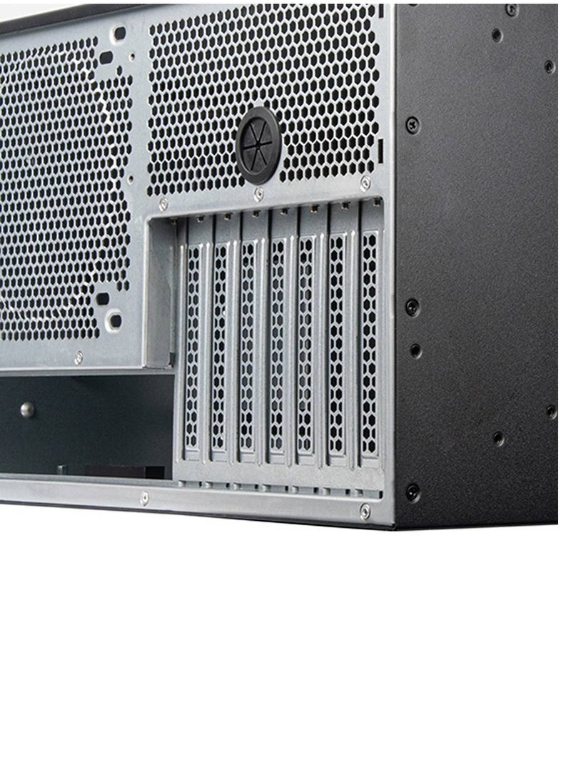 هيكل خادم SST-RM51 5U مثبت على الرف - يدعم SSI-EEB/ATX/Micro-ATX/Mini-ITX، مراوح مزدوجة 180 مم، توافق التبريد السائل (رادياتير 360 مم)، 8 فتحات PCI، USB Type-C، حجرات محرك أقراص مقاس 3.5 بوصة و2.5 بوصة، فتحة PSU ثانوية، هيكل فولاذي، مفتاح أمان جانبي - pzsku/Z03076631DFAC190DD7A6Z/45/_/1733303751/315c8126-4b7e-4984-985a-d613fb7ec23a