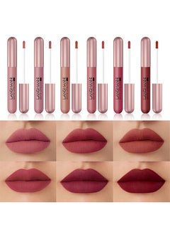 LANGMANNI 6 Colors Matte Nude Lipstick Set Liquid Lipstick Velvet Lip Gloss Lip Stain Long Lasting Waterproof Nude Pink Lipstick Set for Women Lip Makeup Kits  - Image 2