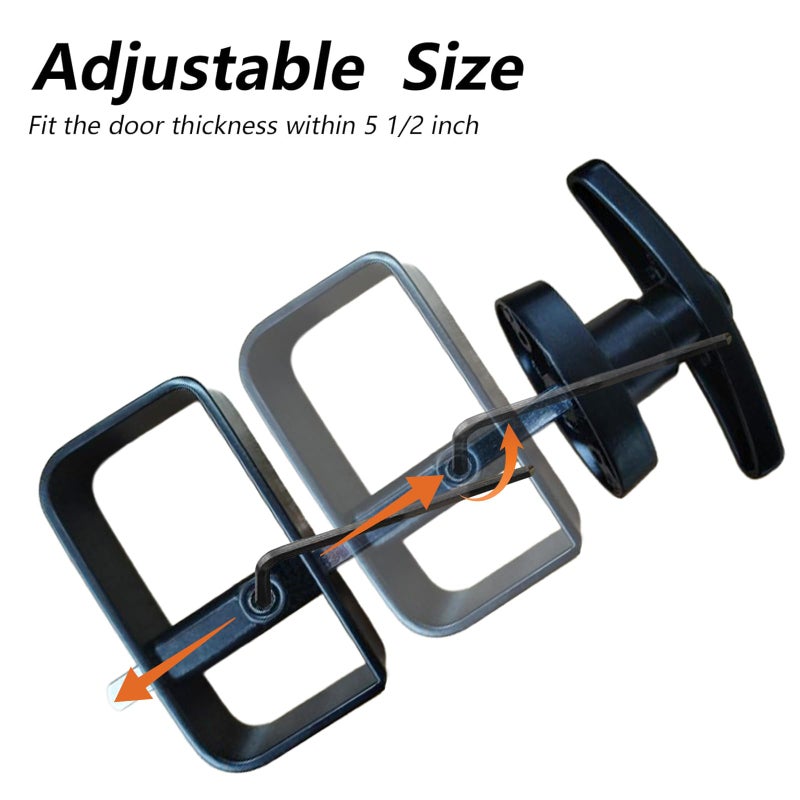 ويل ميد مجموعة قفل باب السقيفة من Wellmade مقاس 5 بوصات لتخزين مسرح الحظيرة وقفل حظيرة الدجاج، مجموعة بديلة باللون الأسود، قطعتان - Image 3