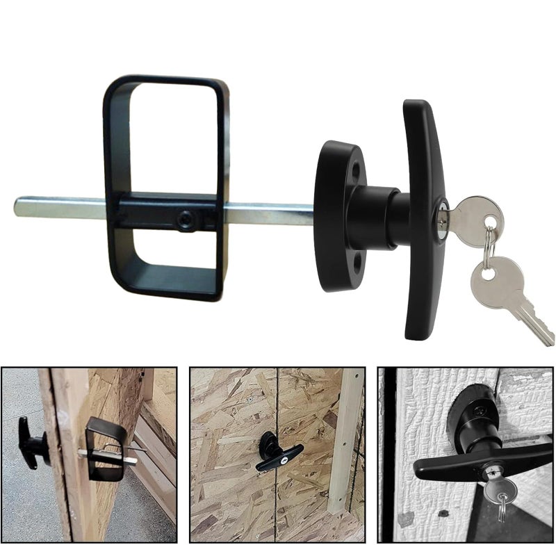 ويل ميد مجموعة قفل باب السقيفة من Wellmade مقاس 5 بوصات لتخزين مسرح الحظيرة وقفل حظيرة الدجاج، مجموعة بديلة باللون الأسود، قطعتان - Image 4