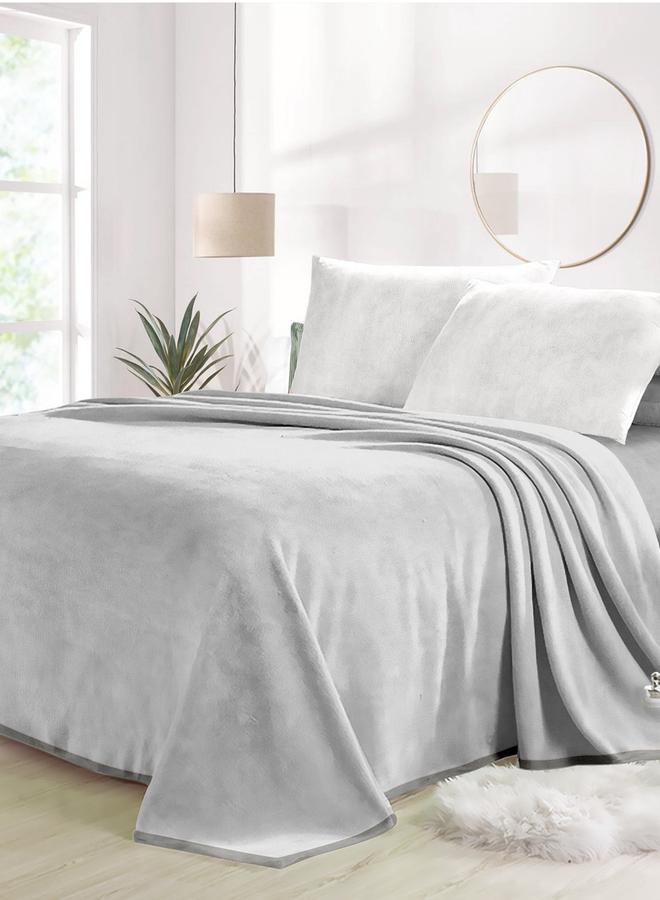 Plain Blanket 160X220Cm 100% Polyester Grey