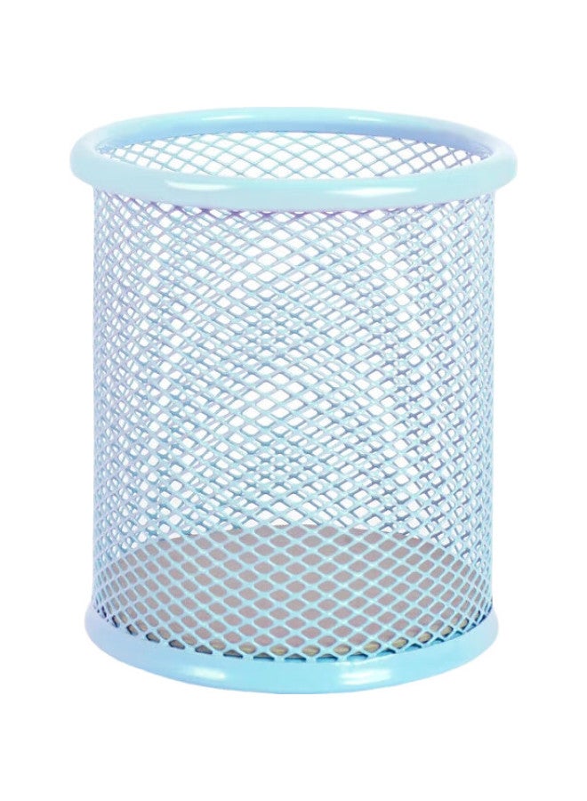 Simaa Round Pen Holder, Mesh Anti-Rust Metal, Creative Minimalist Desktop Storage, Morandi Blue 7118 - Image 1